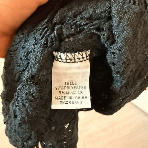 Rebellion Cardigan Studded Lace Wrap Jacket Black Duster Punk Goth Bohemian S - Picture 5 of 6